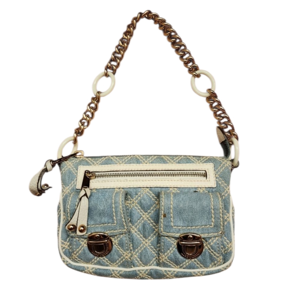 Marc Jacobs Vintage Cammie Washed Denim Bag Y2K Quilted